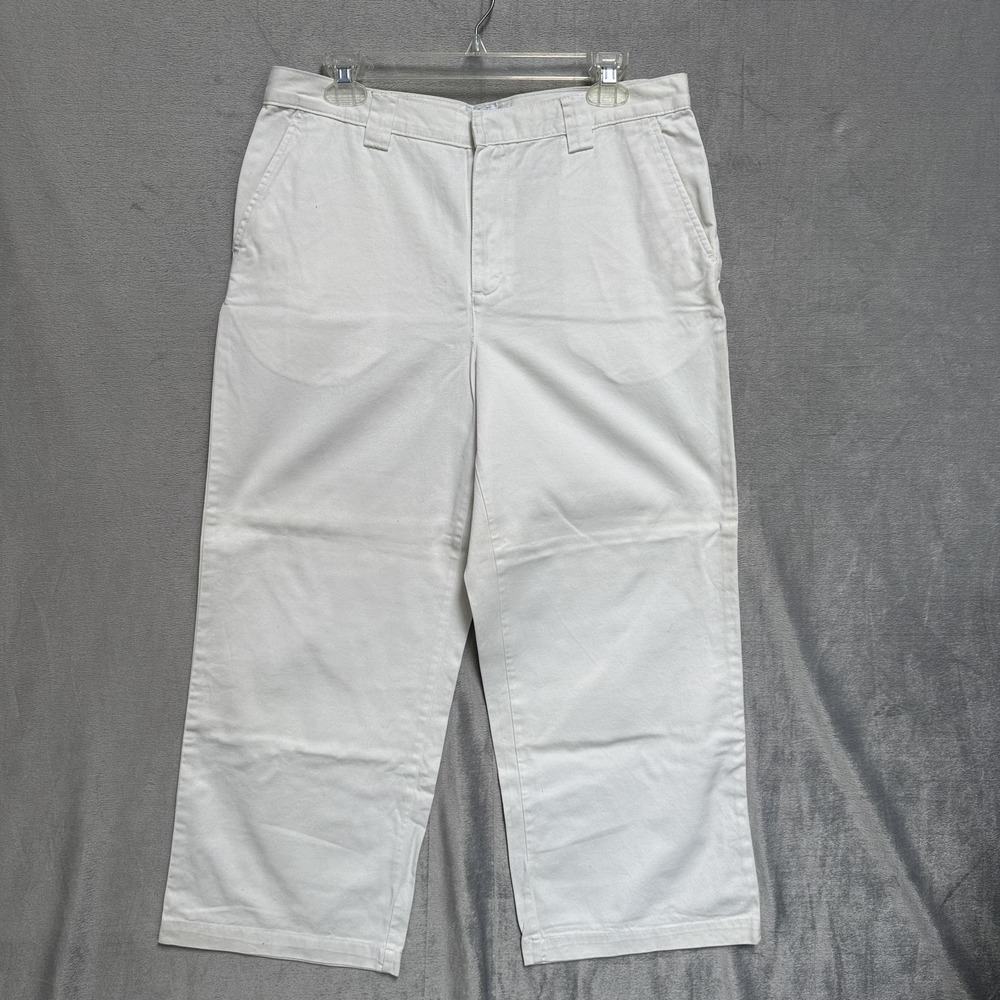 Calvin Klein Jeans Jeans Womens 10 White Cropped Regiment Twill Relaxed Fit